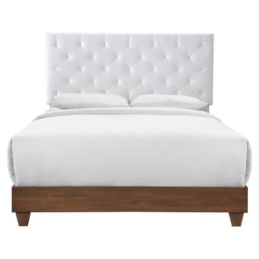 Rhiannon Diamond Tufted Upholstered Performance Velvet Queen Bed by Modway