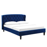 Penelope Tufted Wingback Queen Performance Velvet Platform Bed by Modway