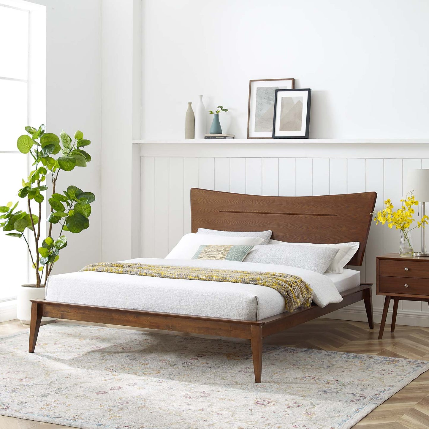 Astra Full Wood Platform Bed Walnut by Modway