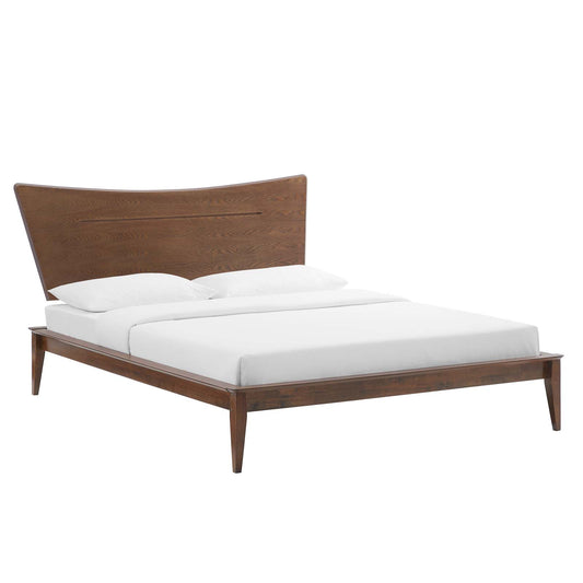 Astra King Wood Platform Bed Walnut by Modway