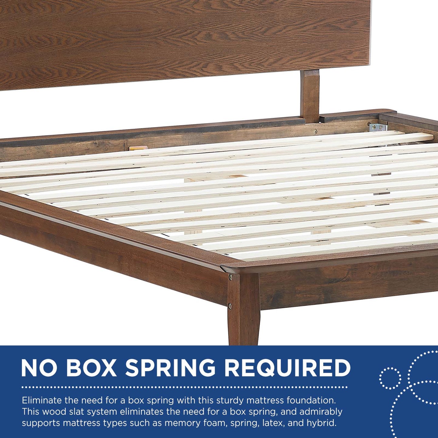 Astra King Wood Platform Bed Walnut by Modway