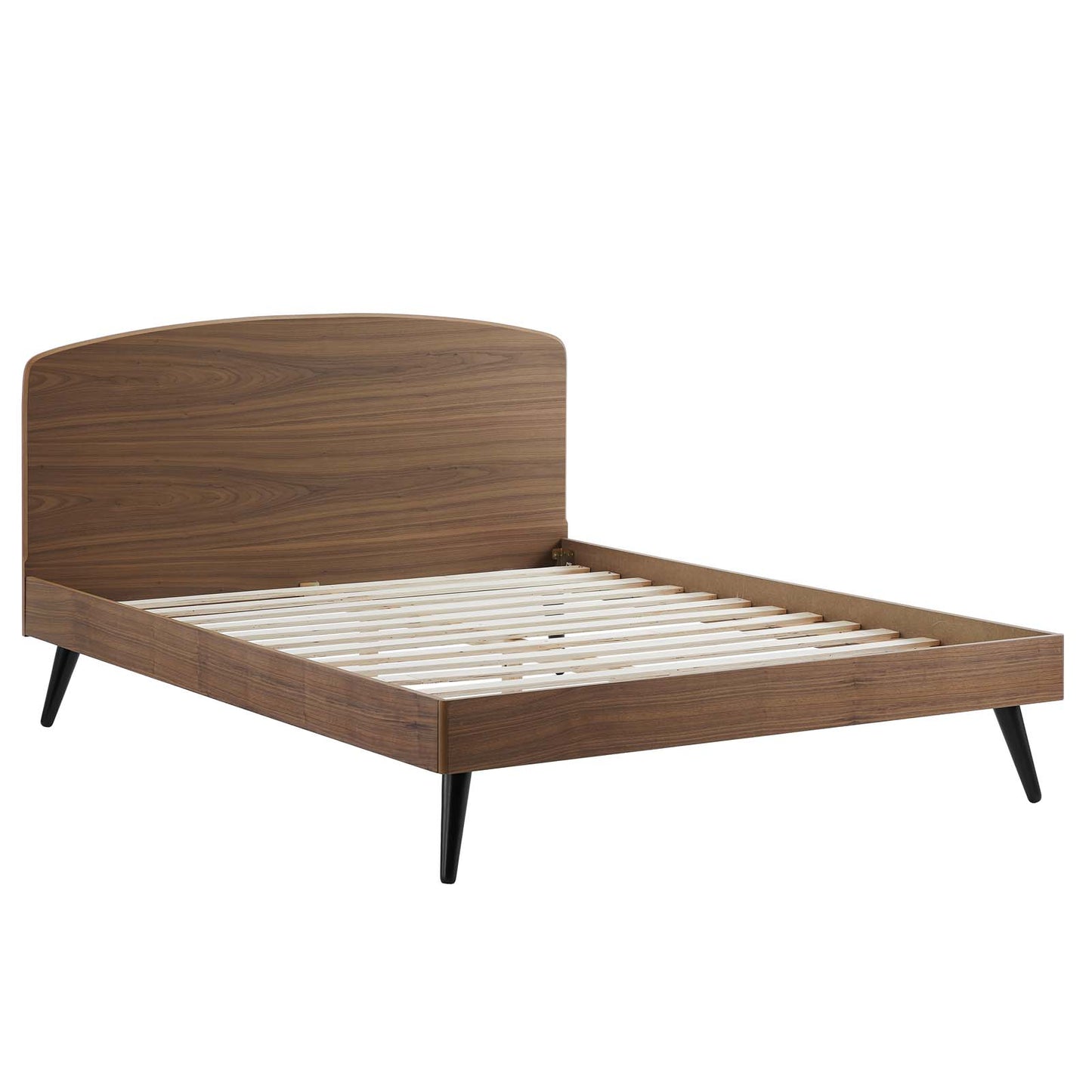 Bronwen King Wood Platform Bed Walnut by Modway