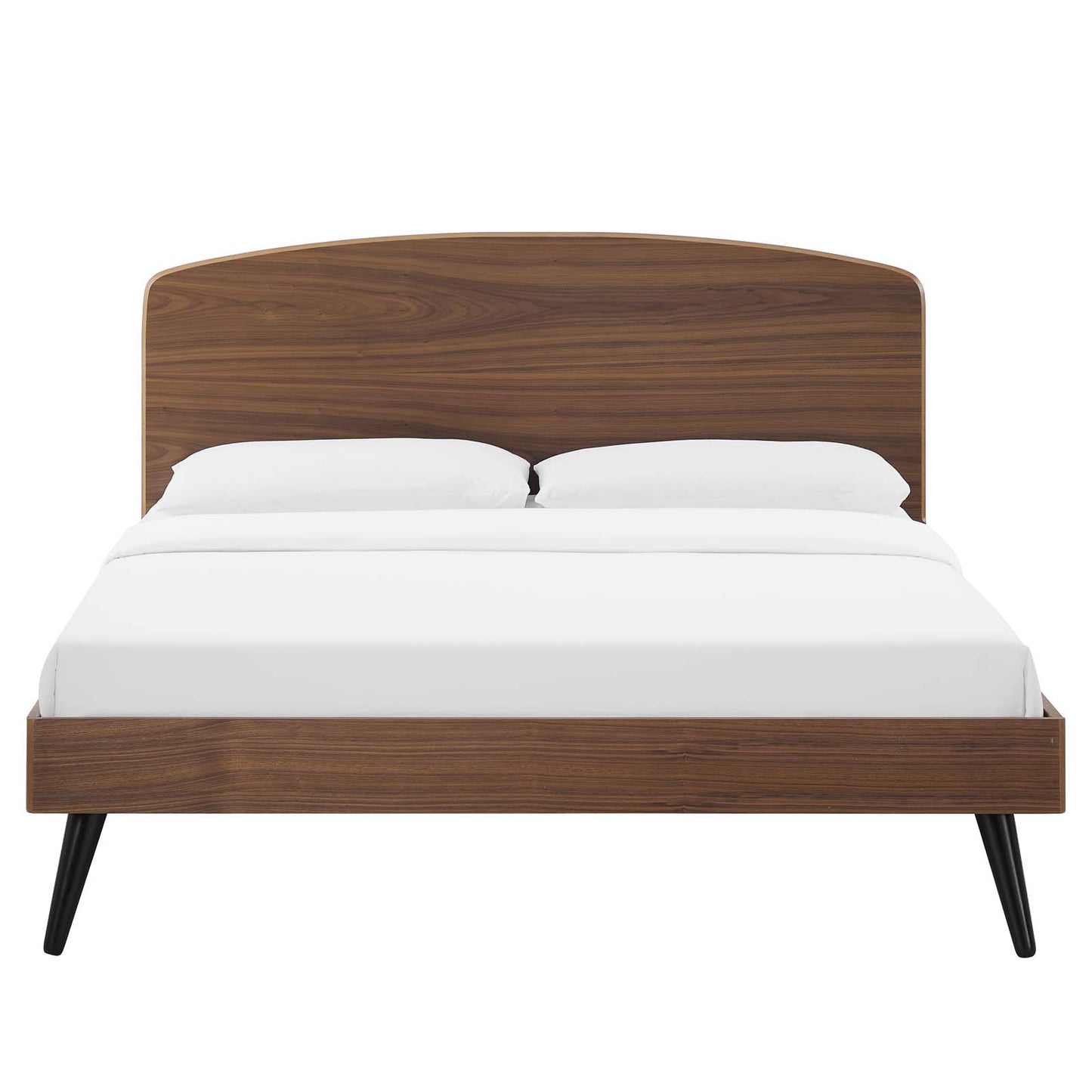 Bronwen King Wood Platform Bed Walnut by Modway
