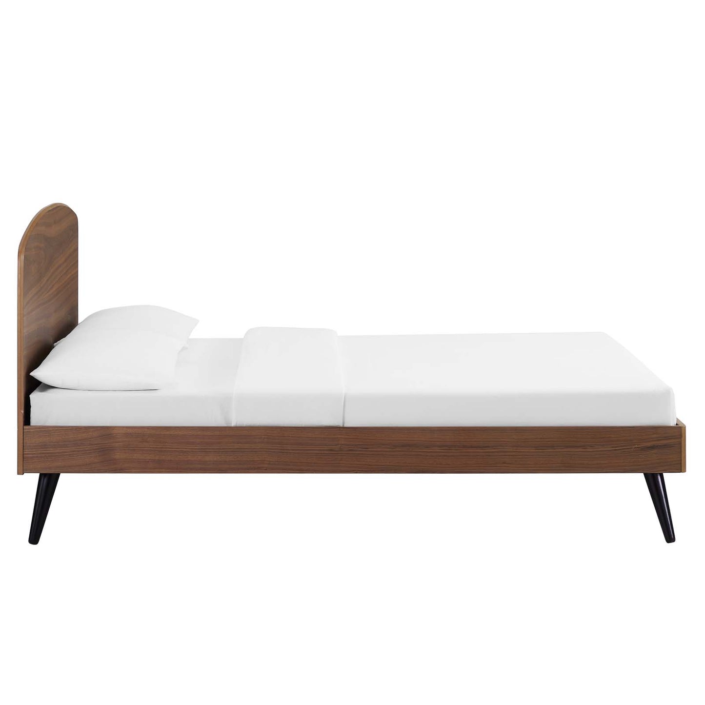 Bronwen King Wood Platform Bed Walnut by Modway