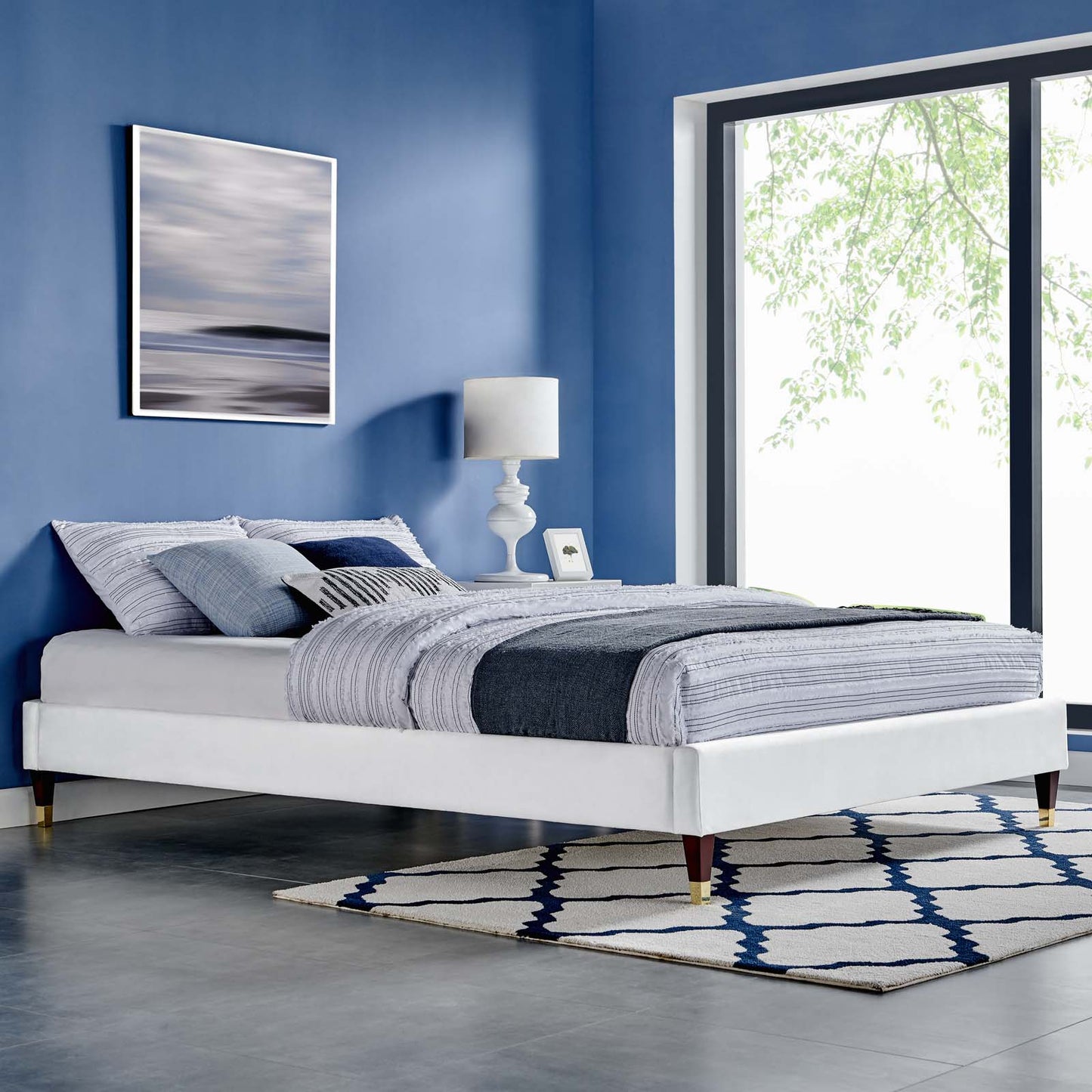 Harlow Twin Performance Velvet Platform Bed Frame by Modway