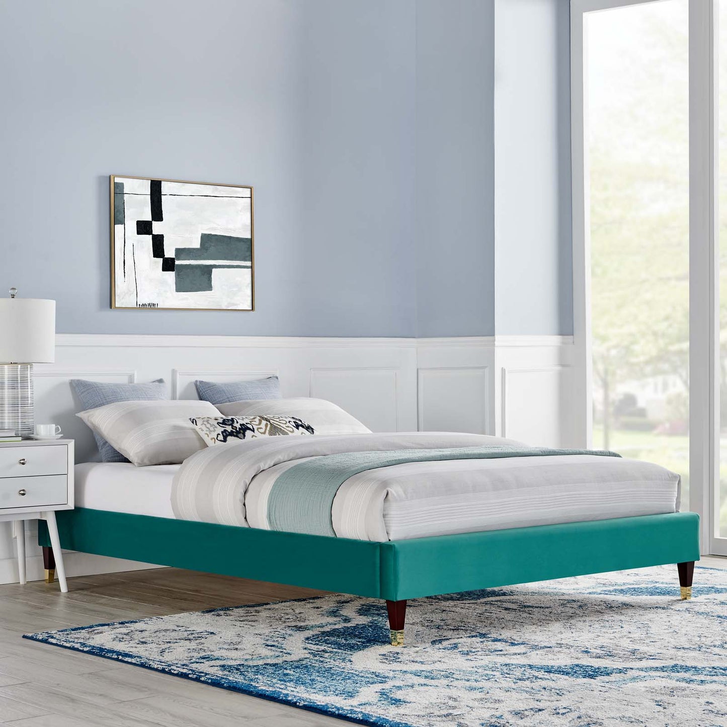 Harlow King Performance Velvet Platform Bed Frame by Modway