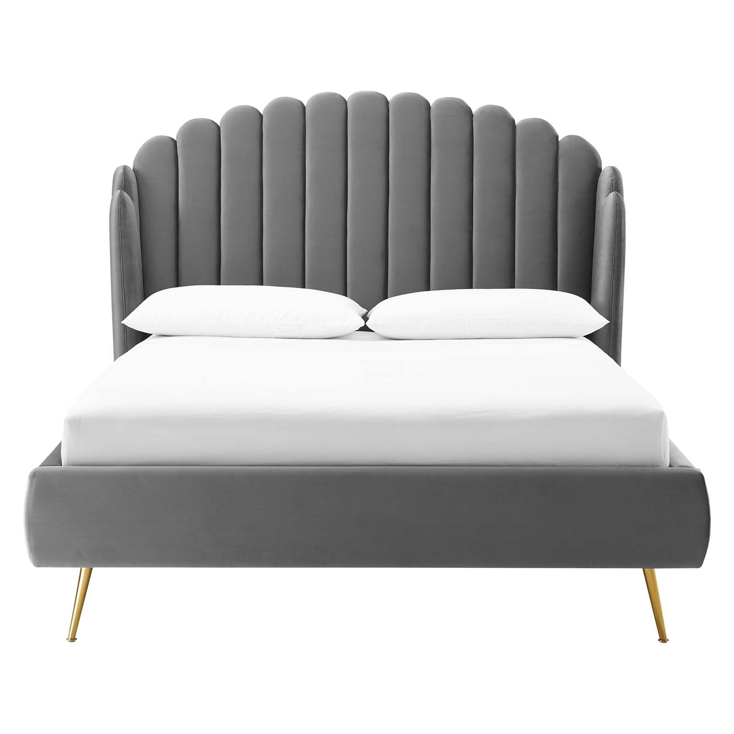 Lana Queen Performance Velvet Wingback Platform Bed by Modway