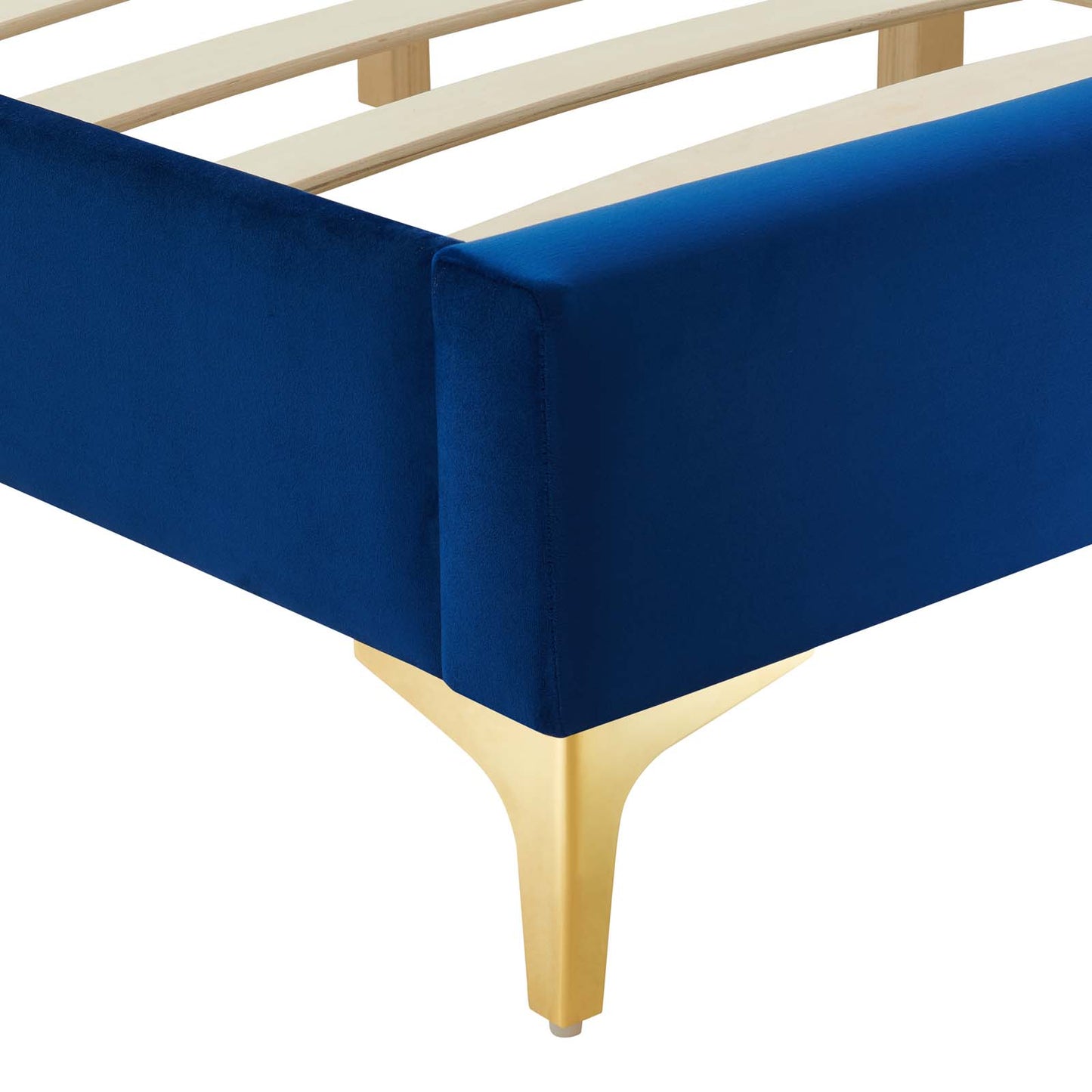 Sutton King Performance Velvet Bed Frame Navy by Modway