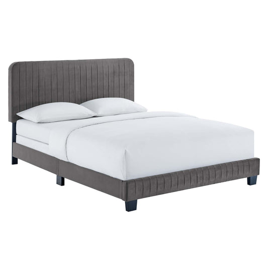 Celine Channel Tufted Performance Velvet Twin Bed by Modway