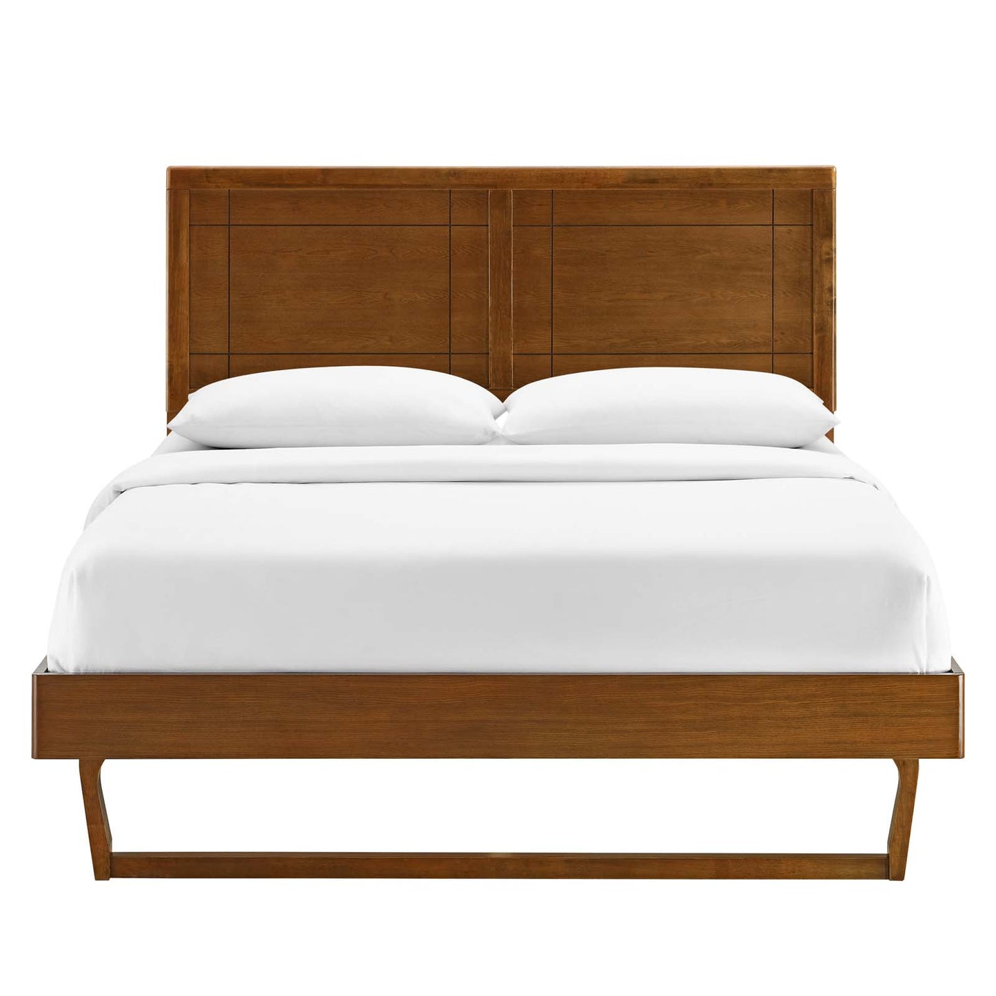 Marlee Queen Wood Platform Bed With Angular Frame Walnut by Modway