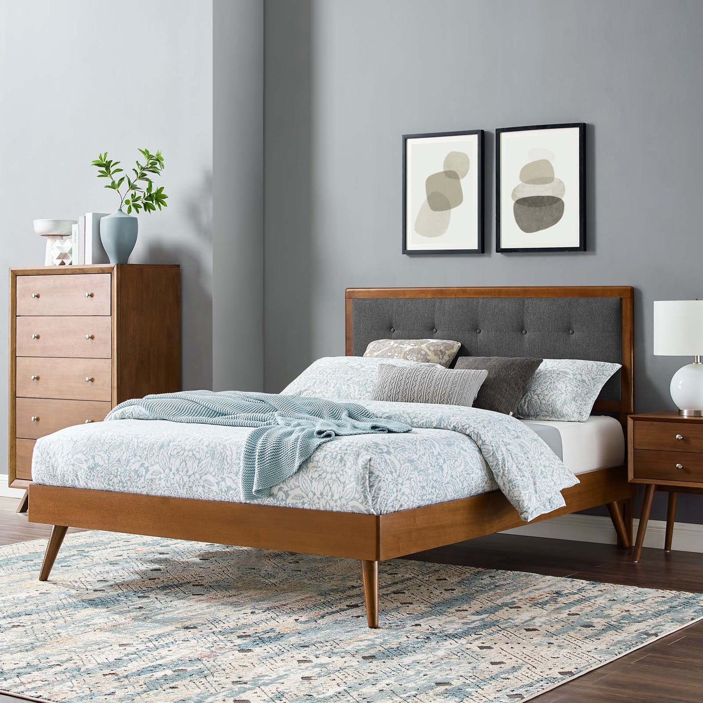 Willow Queen Wood Platform Bed With Splayed Legs by Modway