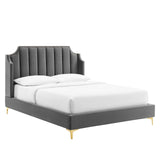 Daniella Performance Velvet Queen Platform Bed by Modway