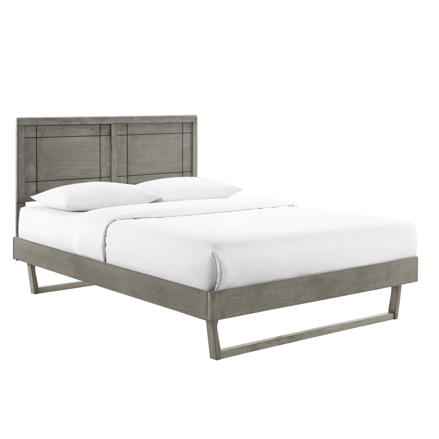 Marlee King Wood Platform Bed With Angular Frame by Modway