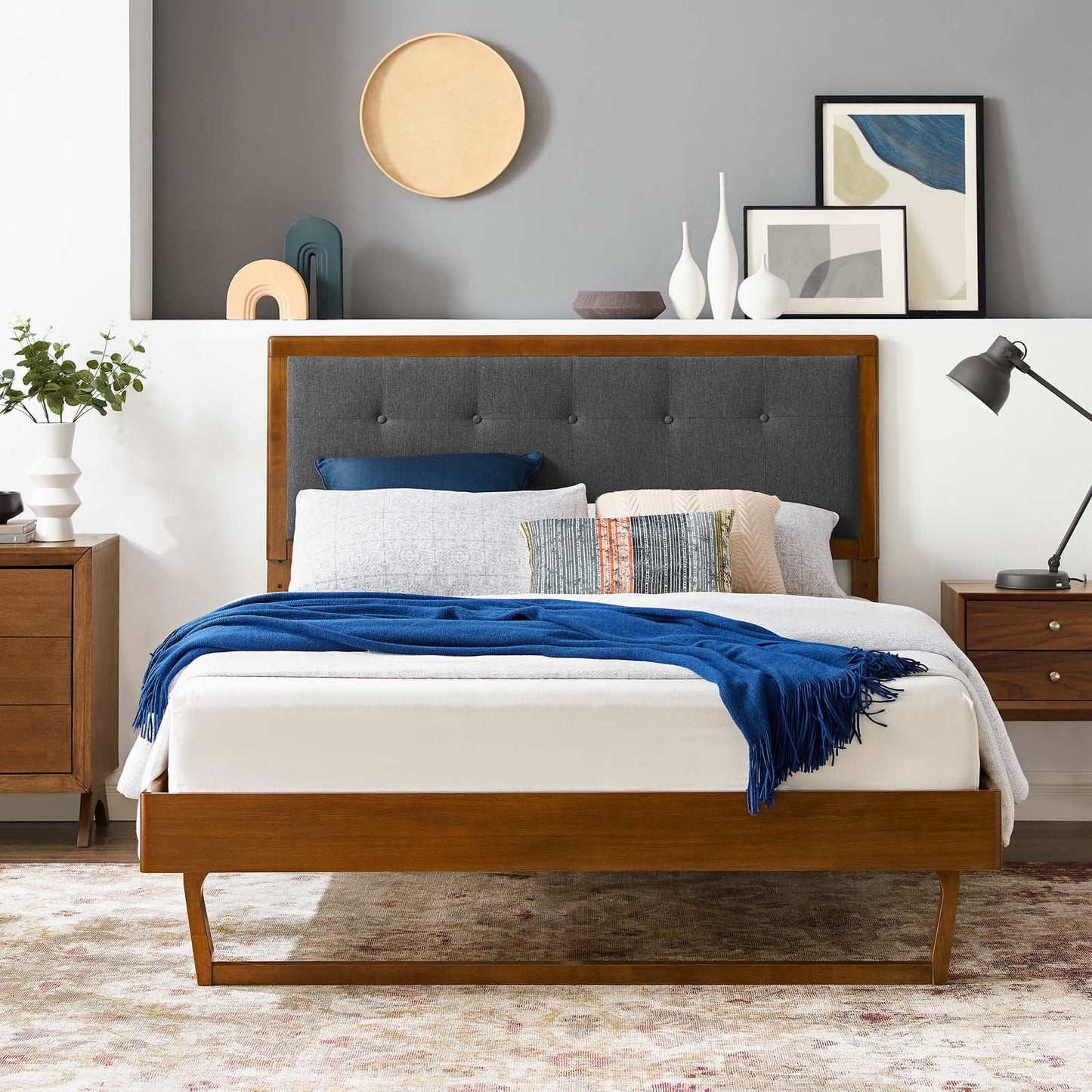 Willow King Wood Platform Bed With Angular Frame by Modway