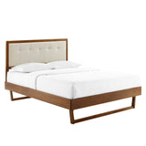 Willow Twin Wood Platform Bed With Angular Frame Walnut Beige by Modway
