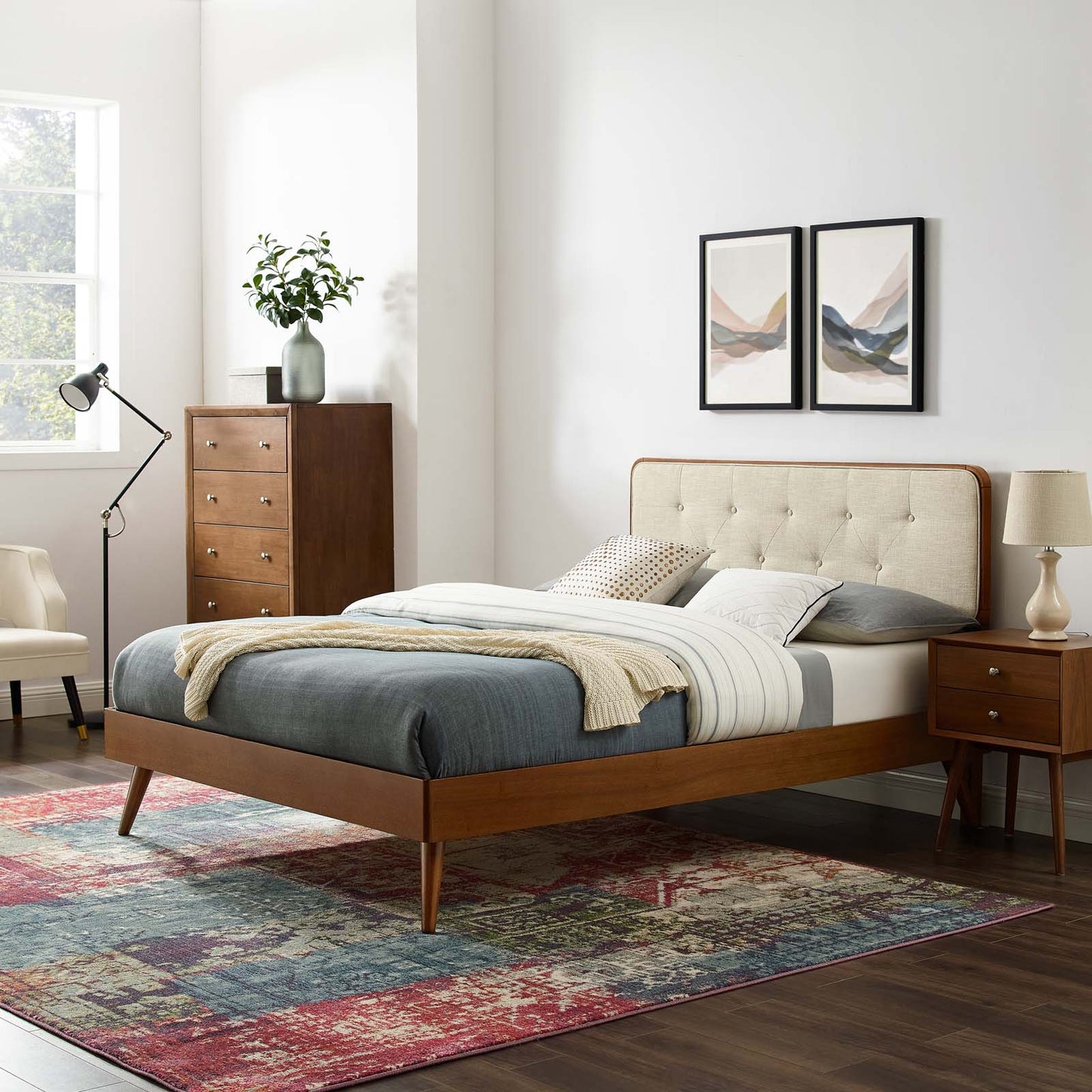 Bridgette Full Wood Platform Bed With Splayed Legs by Modway