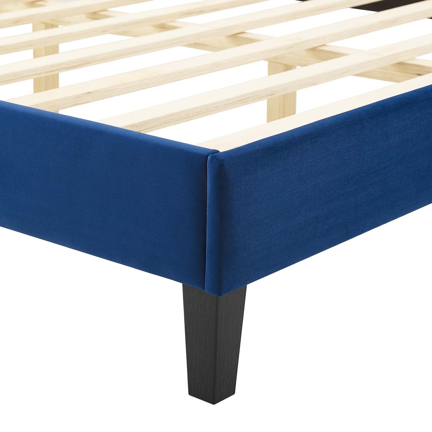 Gwyneth Tufted Performance Velvet Twin Platform Bed in Navy by Modway