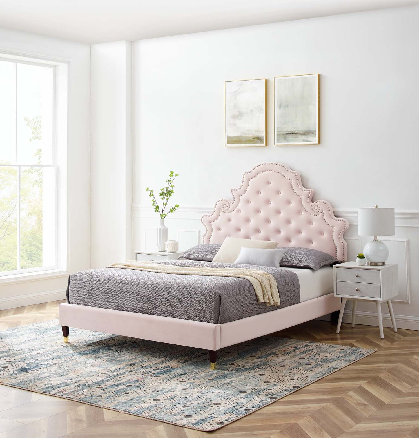 Gwyneth Tufted Performance Velvet King Platform Bed by Modway