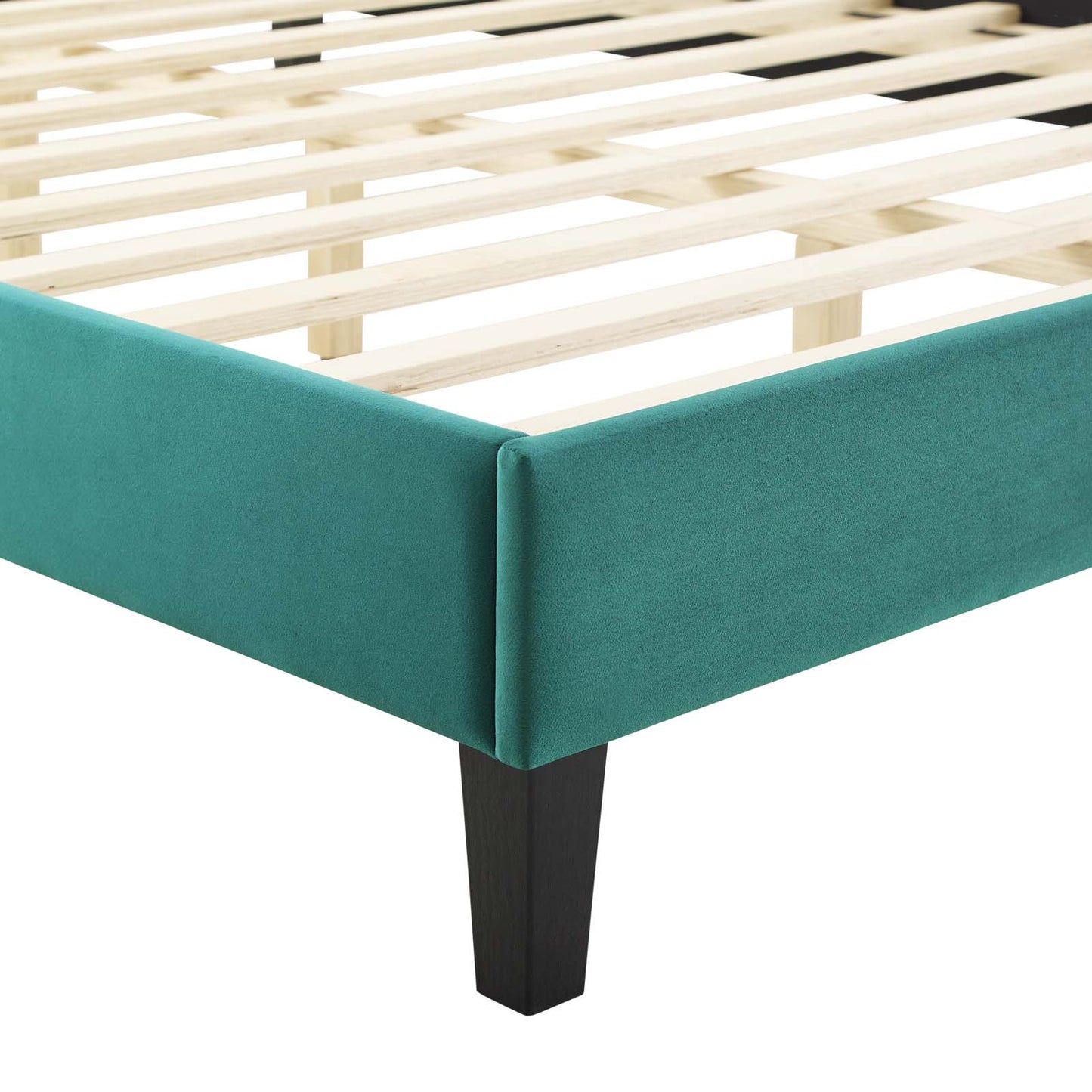 Gwyneth Tufted Performance Velvet King Platform Bed in Teal by Modway