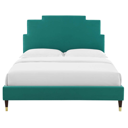 Lindsey Performance Velvet Twin Platform Bed by Modway