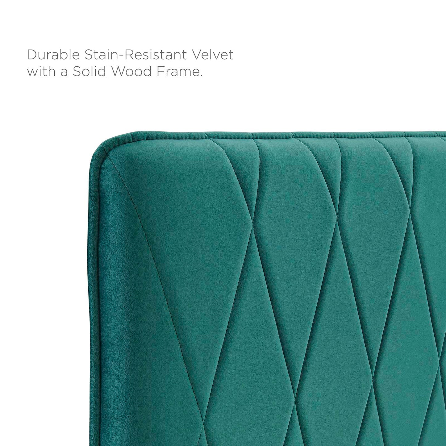 Phillipa Performance Velvet Twin Platform Bed in Teal by Modway