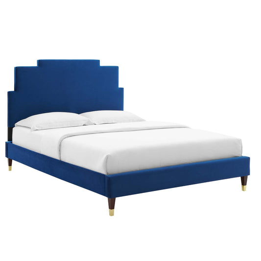 Lindsey Performance Velvet King Platform Bed by Modway