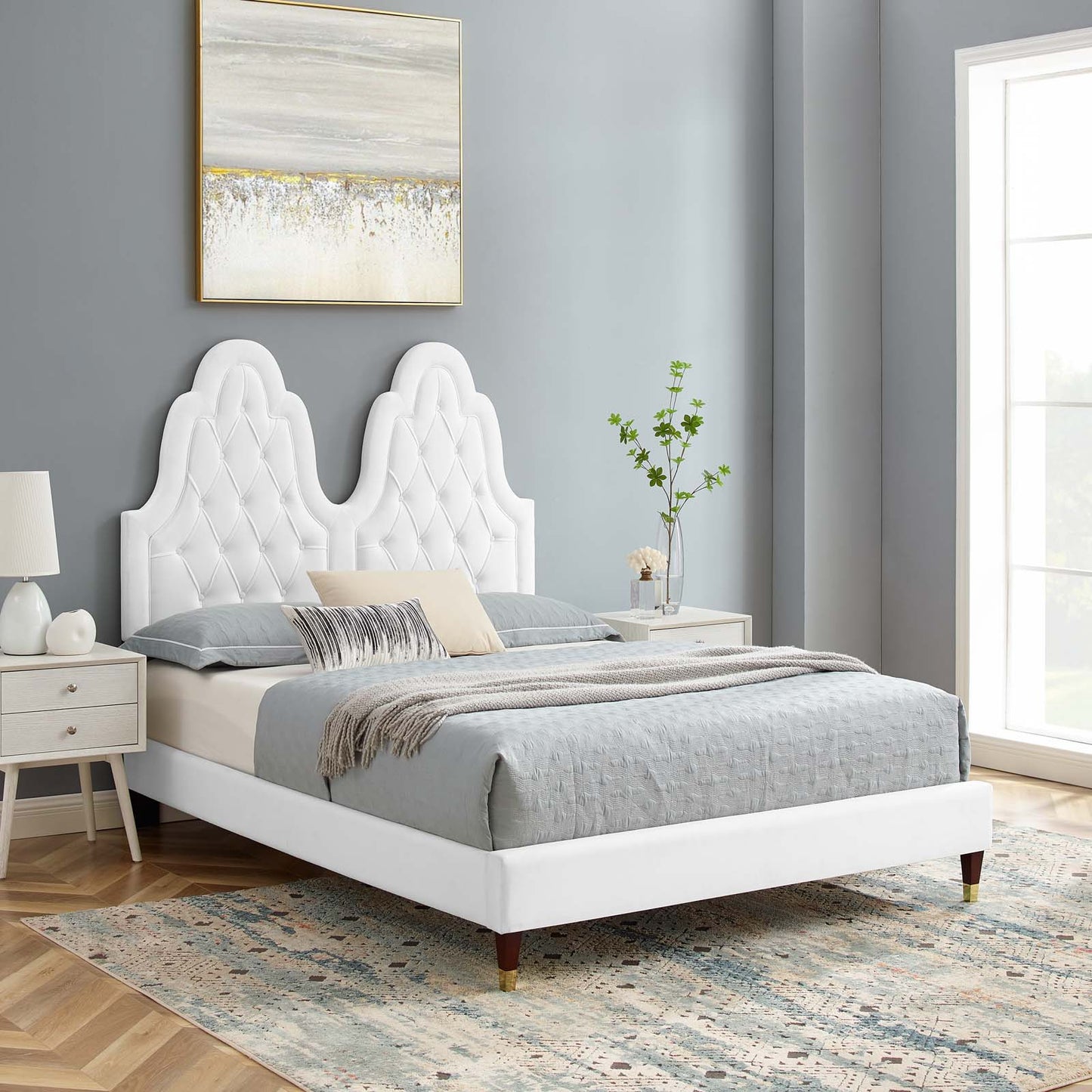 Alexandria Tufted Performance Velvet Twin Platform Bed by Modway