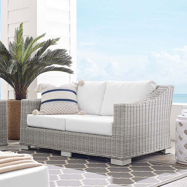 Conway Outdoor Patio Wicker Rattan Loveseat by Modway