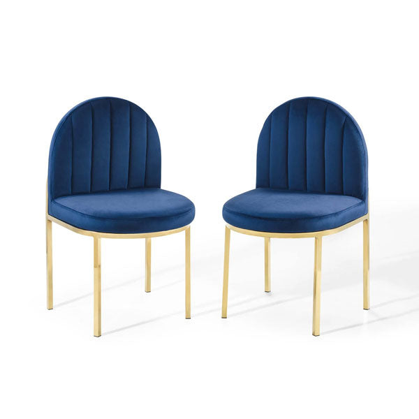Isla Dining Side Chair Performance Velvet Set of 2 | Polyester by Modway