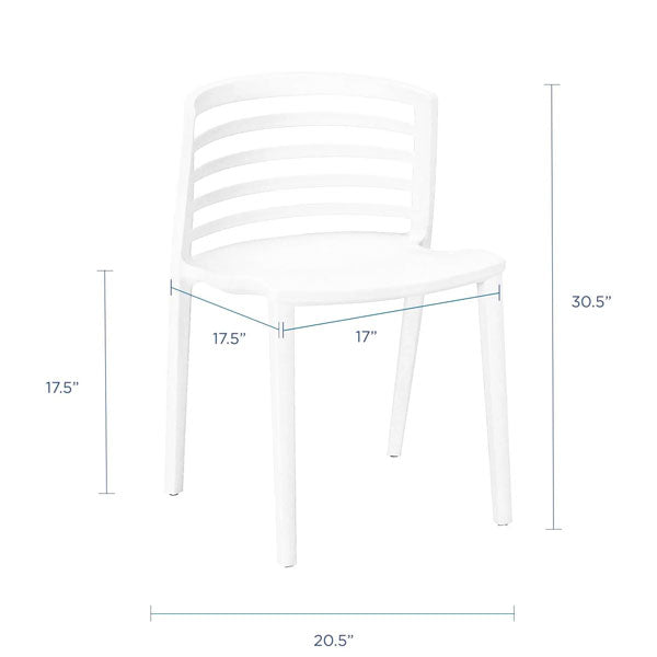 Curvy Dining Chairs (Set of 2) White by Modway
