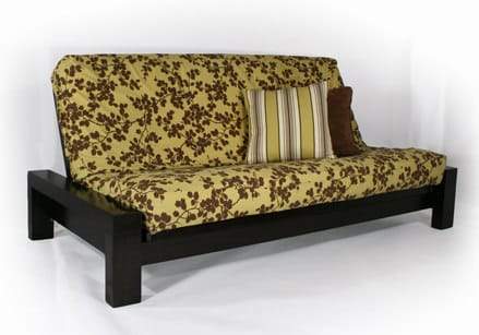 Rockwell Black Walnut Full Wall Hugger Futon Frame (KD) - Futons 4 Less