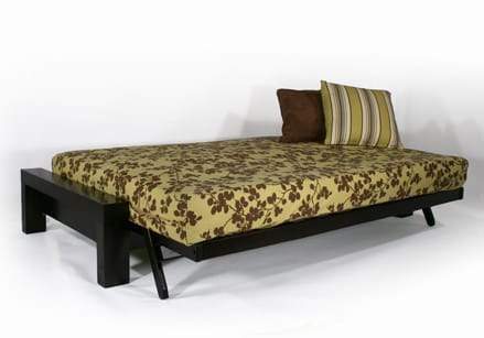 Rockwell Black Walnut Full Wall Hugger Futon Frame (KD) - Futons 4 Less