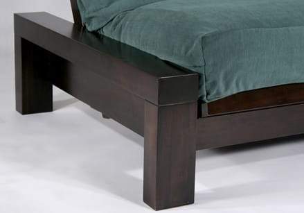 Rockwell Black Walnut Full Wall Hugger Futon Frame (KD) - Futons 4 Less