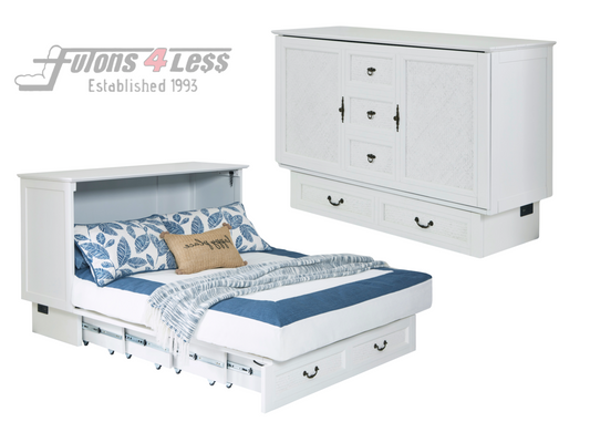 Arason Creden-ZzZ Kingston White Queen Murphy Cabinet Bed In A Box