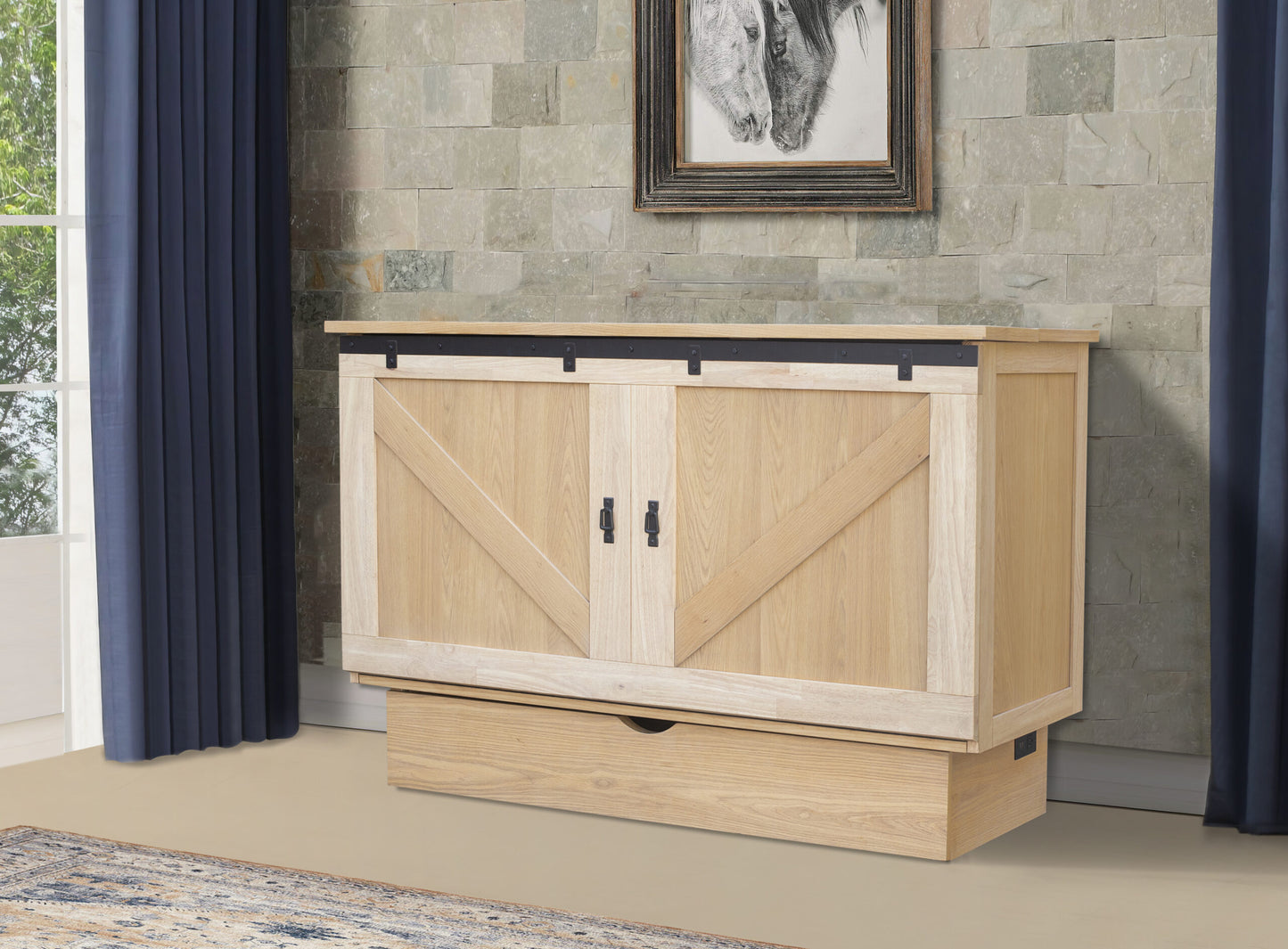 Arason Creden-ZzZ Bridger Queen Murphy Cabinet Bed In A Box