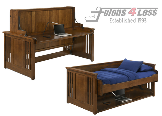 Night & Day Artisan Murphy Folding Desk Bed in Black Walnut Finish