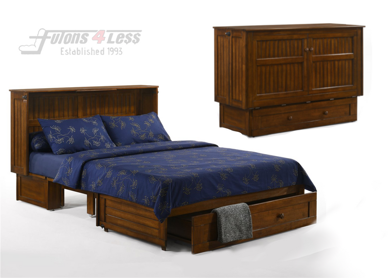 Night & Day Daisy Black Walnut Queen Murphy Cabinet Bed In A Box