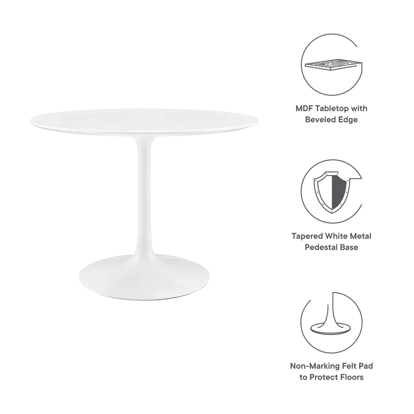 Lippa 40" Round Dining Table By Modway