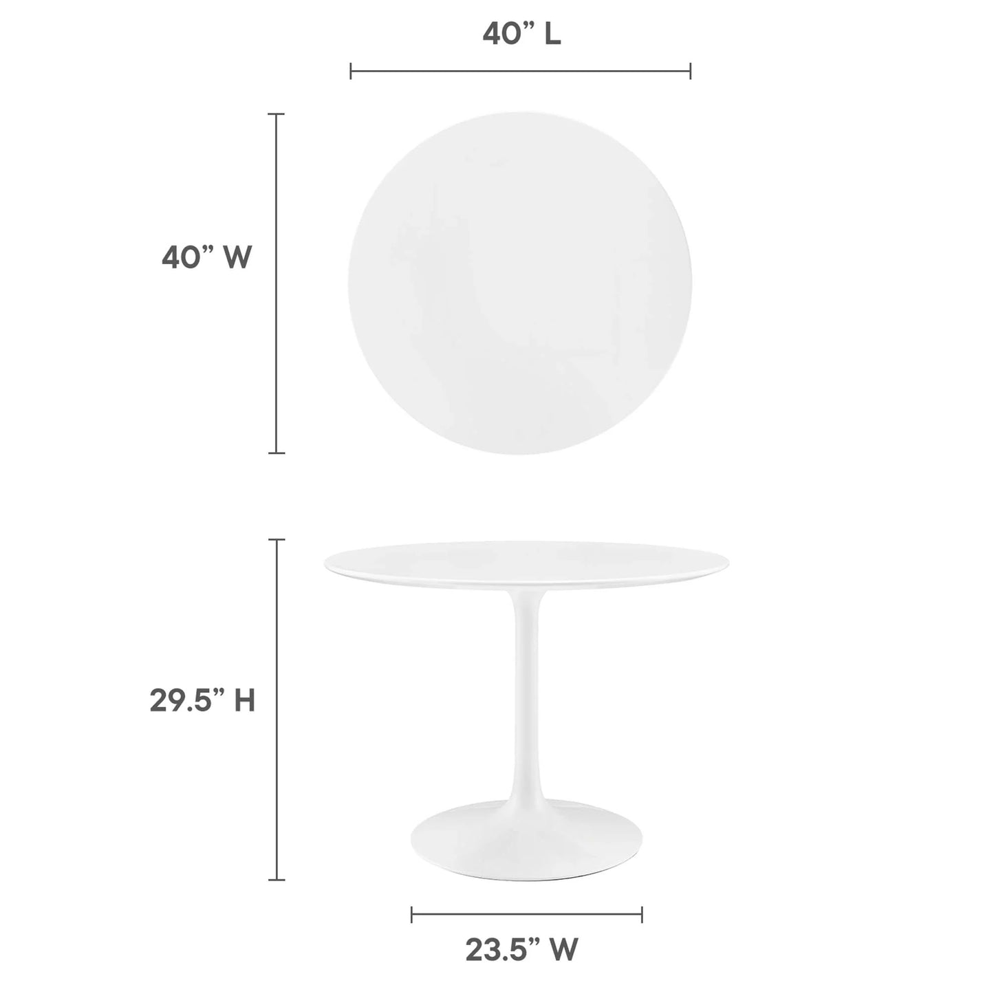 Lippa 40" Round Dining Table By Modway