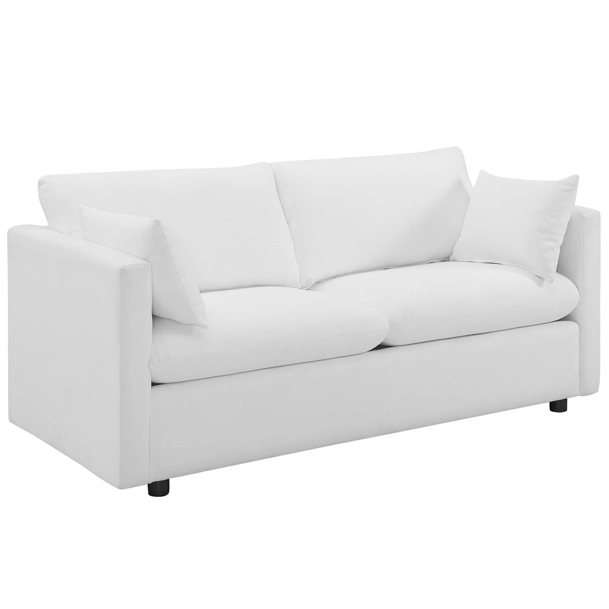 Activate Upholstered Fabric Sofa in White by Modway