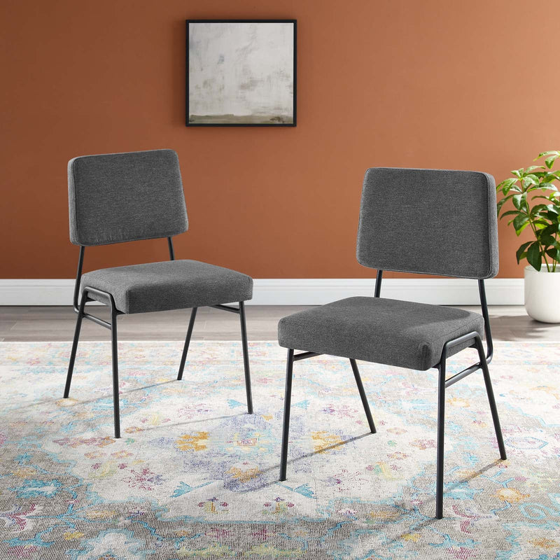 Craft Dining Side Chair Upholstered Fabric Set of 2 | Polyester by Modway