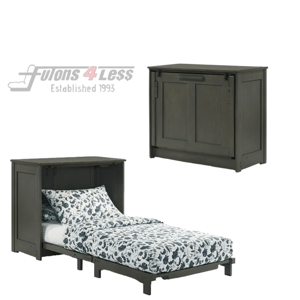 Night and Day Orion Stonewash Twin Murphy Cabinet Bed In A Box