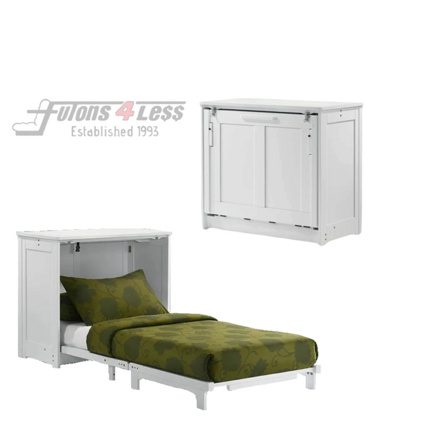 Night and Day Orion White Twin Murphy Cabinet Bed In A Box