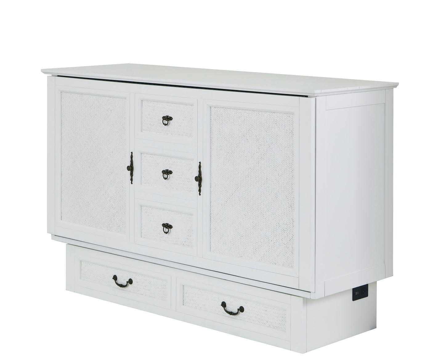Arason Creden-ZzZ Kingston White Queen Murphy Cabinet Bed In A Box