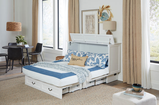 Arason Creden-ZzZ Kingston White Queen Murphy Cabinet Bed In A Box