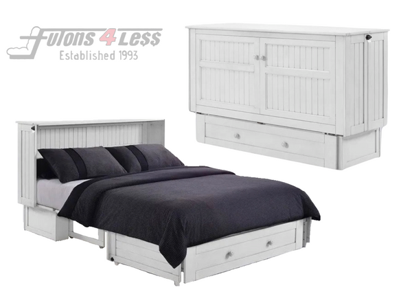 Night & Day Daisy White Queen Murphy Cabinet Bed In A Box