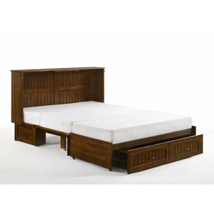 Night and Day Alpine Heritage Brown Queen Murphy Cabinet Bed In A Box