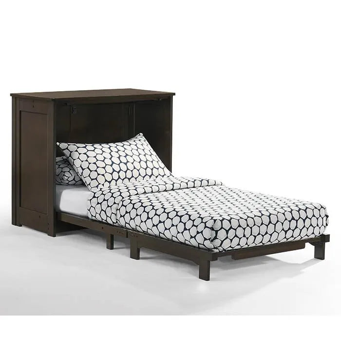 Night and Day Orion Dark Chocolate Twin Murphy Cabinet Bed In A Box
