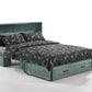 Night & Day Poppy Antique Blue Queen Murphy Cabinet Bed In A Box