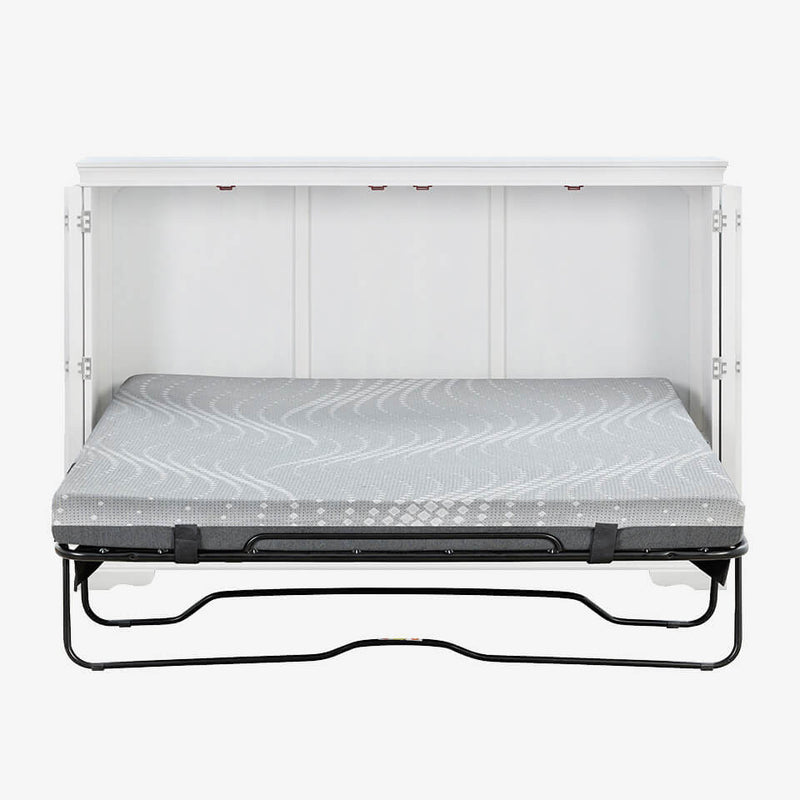 Night & Day San Sebastian Cabinet Murphy Bed In Box Queen White with Sealy Gel Memory Foam Mattress